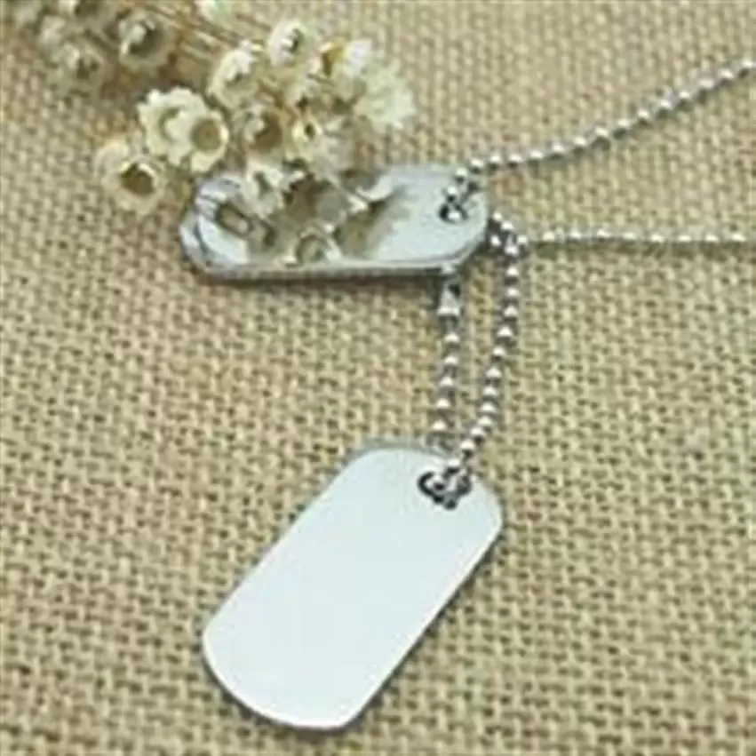 UPS Blank Stainless Steel Military Army Dog Tags Mirror surface laser engravable Fashion Men Pendants Z 4.1-12