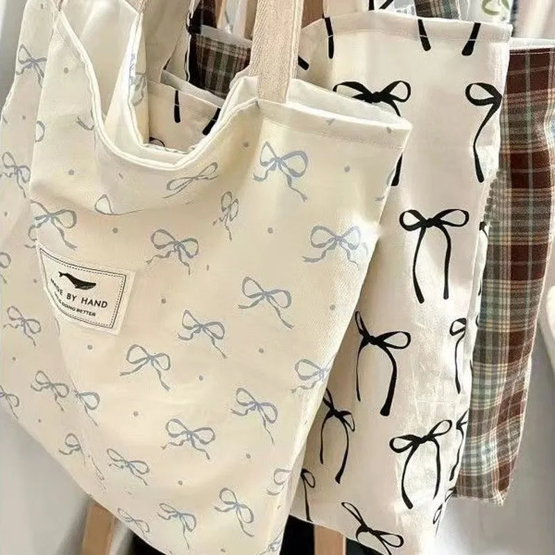 Female Student Korean Version Shoulder Bag Commuting Large Capacity Tote Bag Bow Tie Handbag Shopping Bag 251104