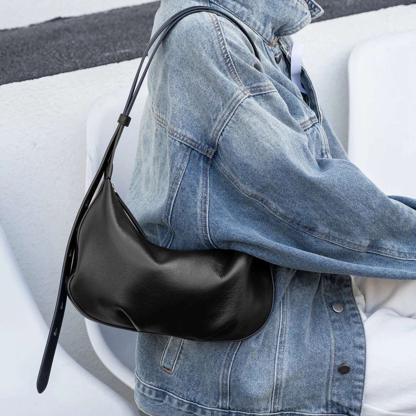 Top Layer Cowhide Underarm Dumpg 2025 New Genuine Leather Soft Large Capacity Crossbody Fashion Ladies Shoulder Bag