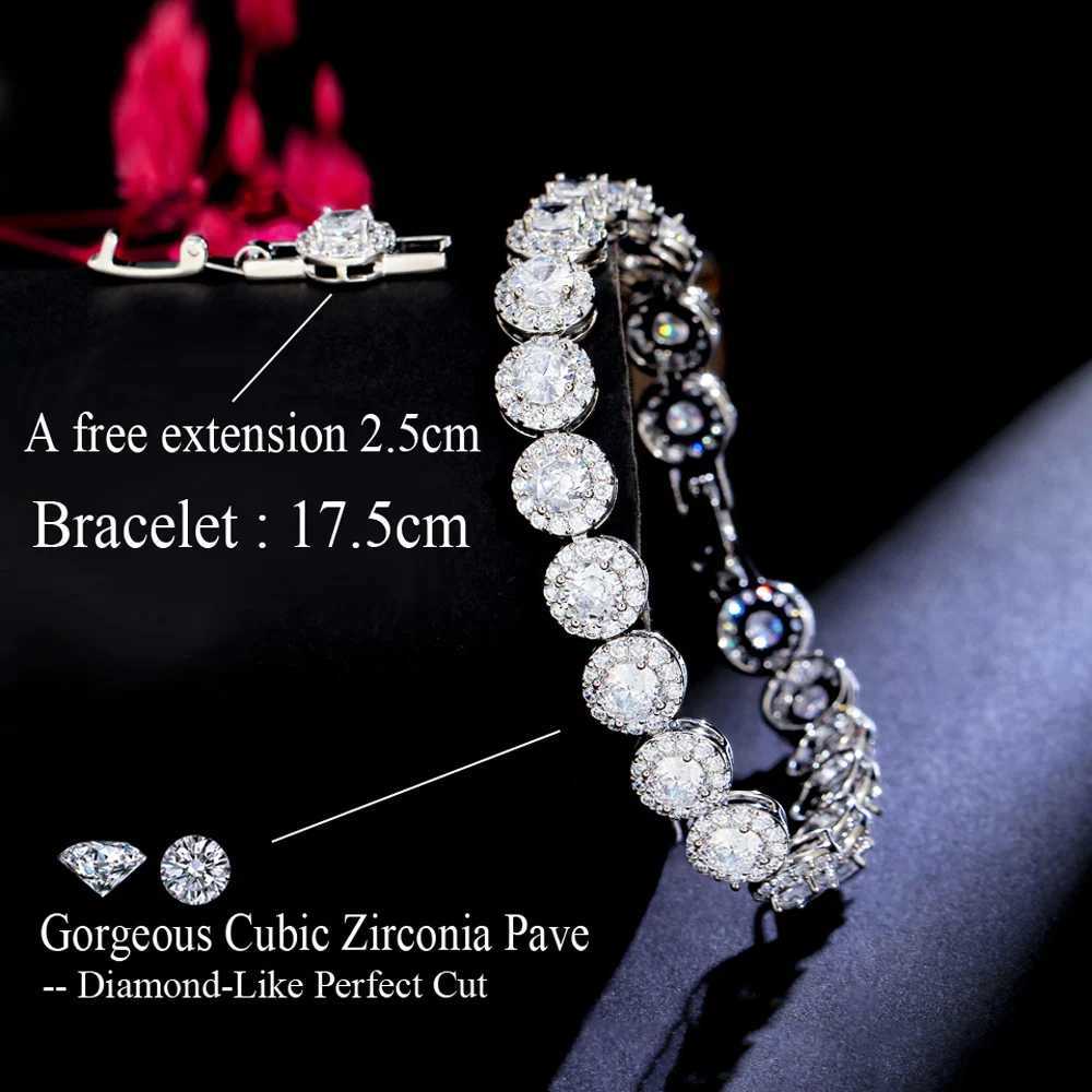ThreeGraces New Shiny White Cubic Zirconia Silver Color Tennis Link Chain Engagement Bracelet for Women Wedding Jewelry BR227XJ251105
