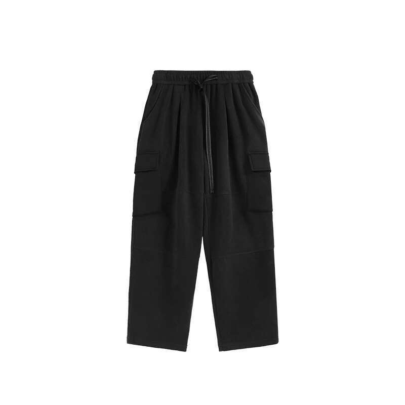 Unisex 325G Fleece Sweatpants American Casual Cargo Temperature-Regulating Straight-Leg Pants For Men