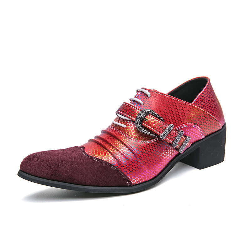 Large size high heels 2023 new spring and autumn pointed toe men's mid heel with shallow mouth single shoes