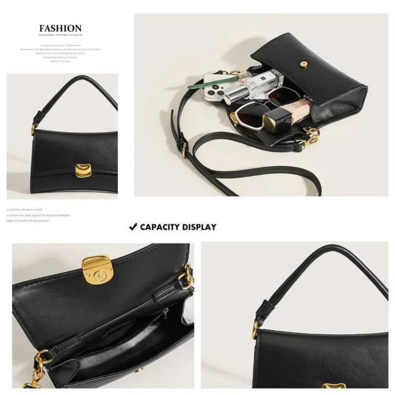 New Square Shoulder Bags Women Pu Leather Commuting Underarm Bags Luxury Designer Handbags Black Flap Lock Crossbody Bag Purse Z251104