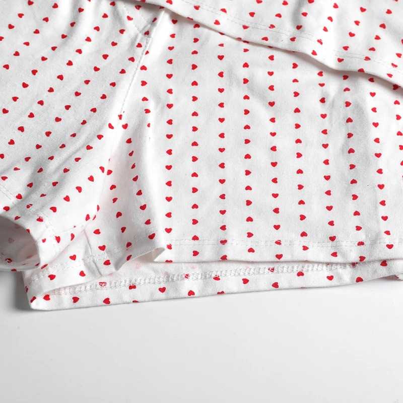 2-piece womens casual wear with cute heart-shaped lace accessories V-neck Cami topcasual short sleeved crop top pajamas 250402