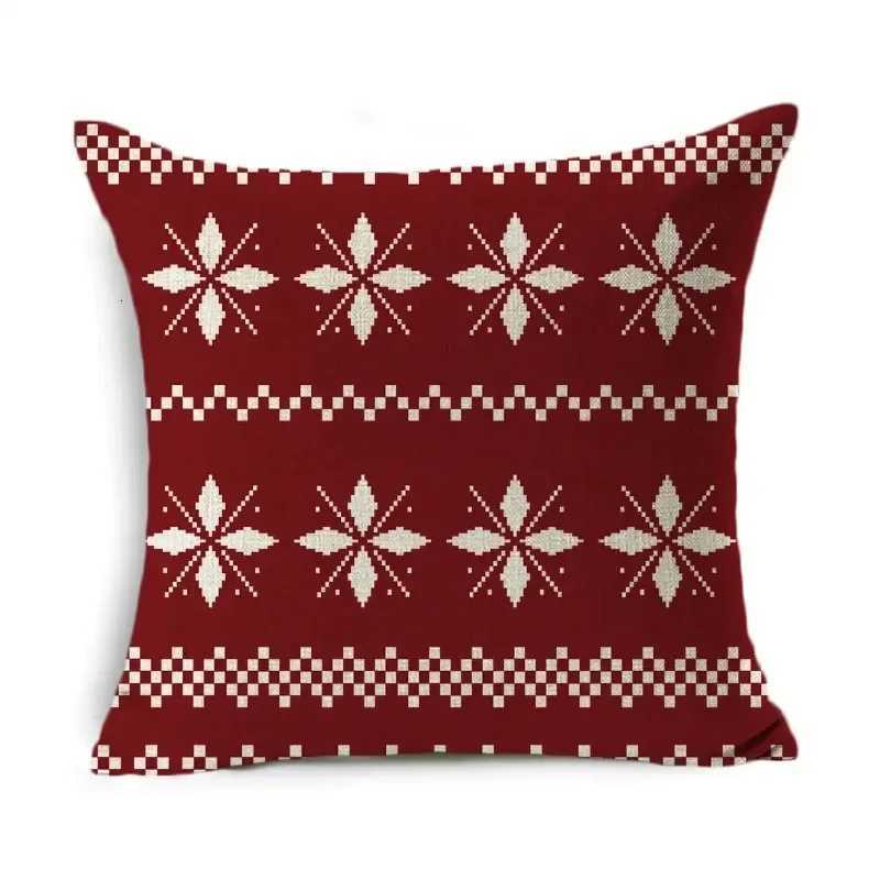 Christmas Cushion Cover Home Decoration Linen Striped Plaid Printed Red 1818 inch Pillow Case Sofa Cushion Car Cushion cover Y251105