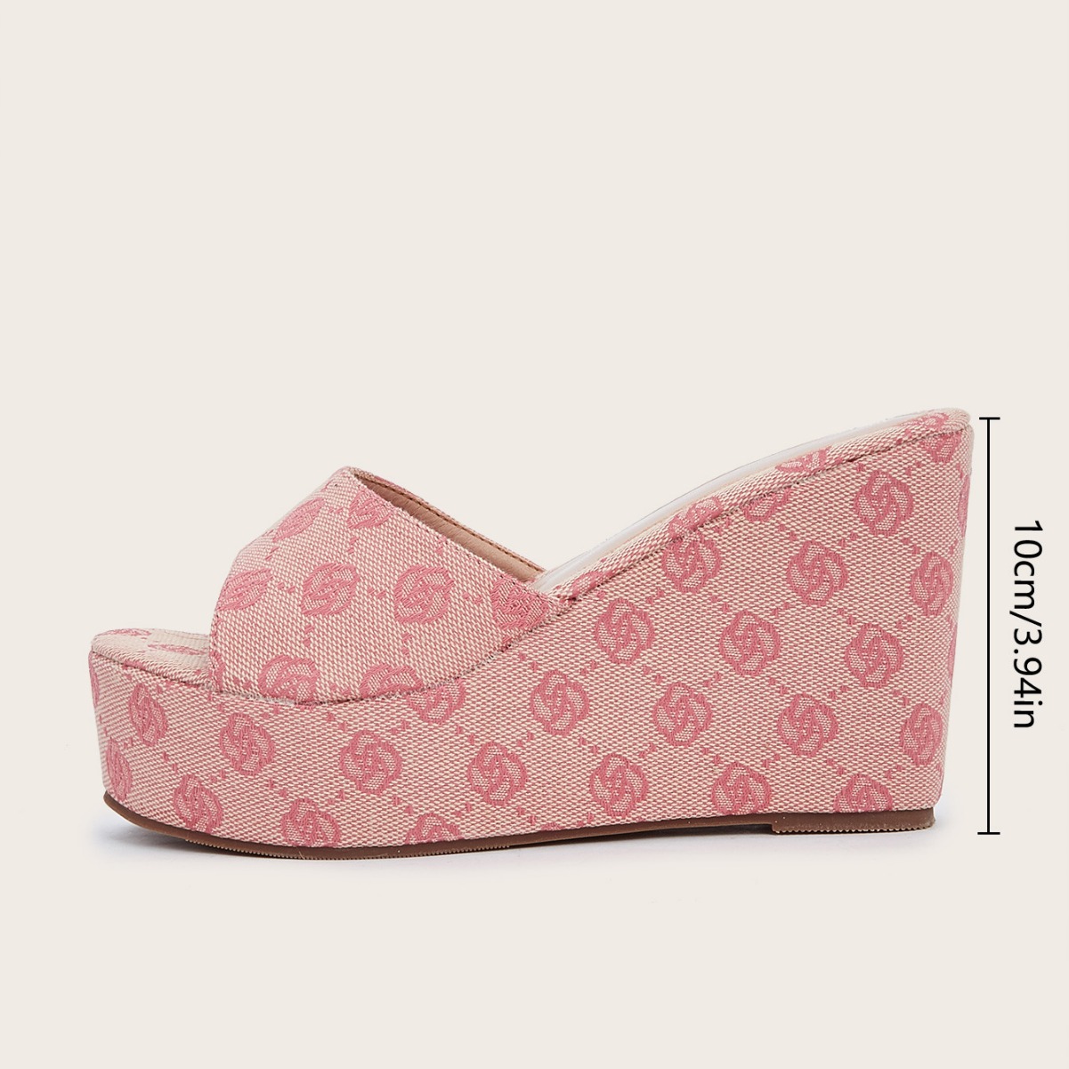 designer shoes 2025 new European and American style women's wedge heel sandals flower print fashionable vacation style large size outdoor slipper