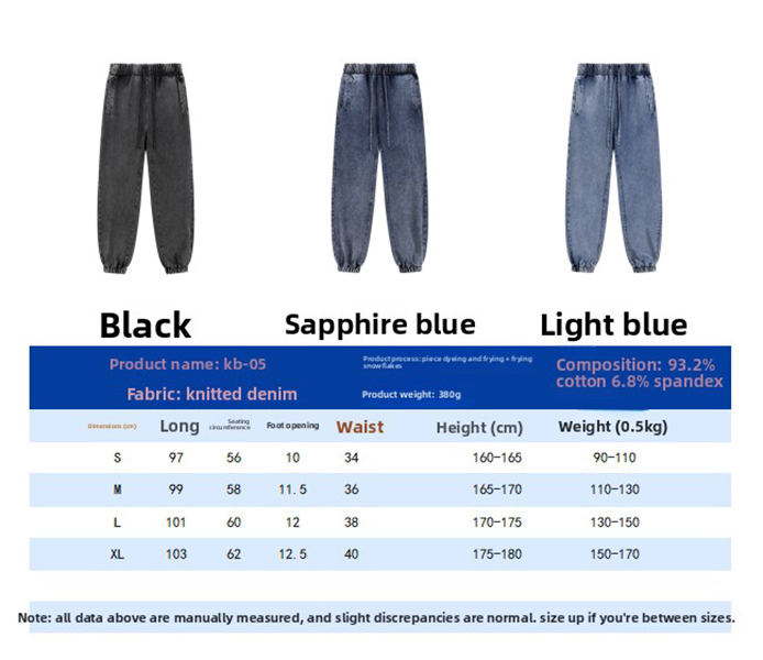 BLNCG Men's Heavyweight Washed Snow - Dyed Joggers, Retro Distressed Tie - Dyed Sweatpants, Cuffed Hem, Vintage Style Customizable-GWKL-11