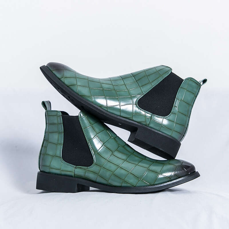 Men's big size autumn and winter new fashionable British style men's casual leather shoes trend Chelsea short boots