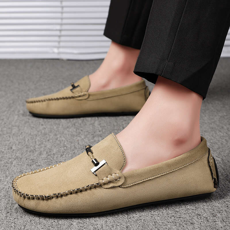 Large size men's 2023 seasonal new trend, simple fitting leggings, bean outdoor leisure driving shoes, trendy shoes