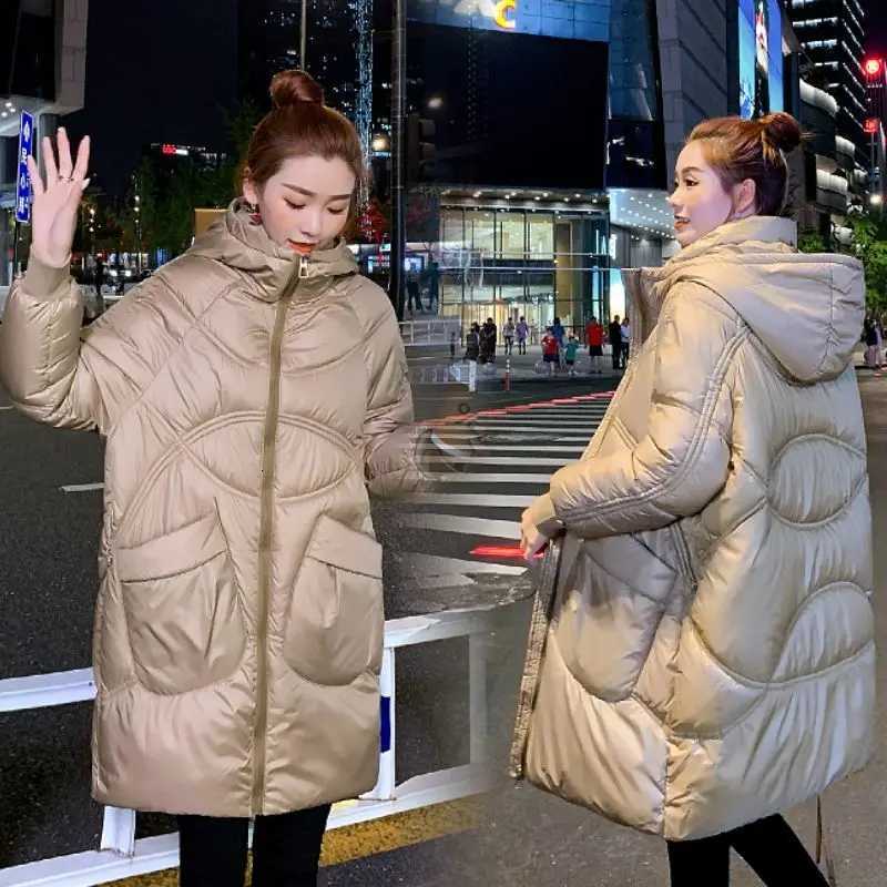 The New Style Womens Cotton-padded Jacket Loose Bread Coat Mid-length Ins Cotton-padded Jacket Versatile Stylish Women OutcoatT251105