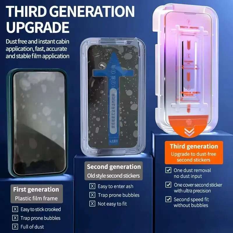 1-2pcs 8K HD Tempered Glass Film For IPhone 16 Pro Max 15 13 14 12 11 SE 2020 2022 Screen Protector XS XR 7 8 Auto-Dust Removal