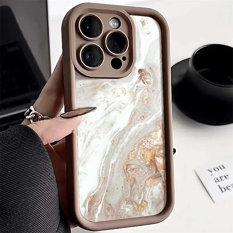 Marble For 16 Case iPhone 13 11 12 15 14 Pro Max XR XS 7 8 Plus SE Shockproof Soft TPU Silicone Phone Cover