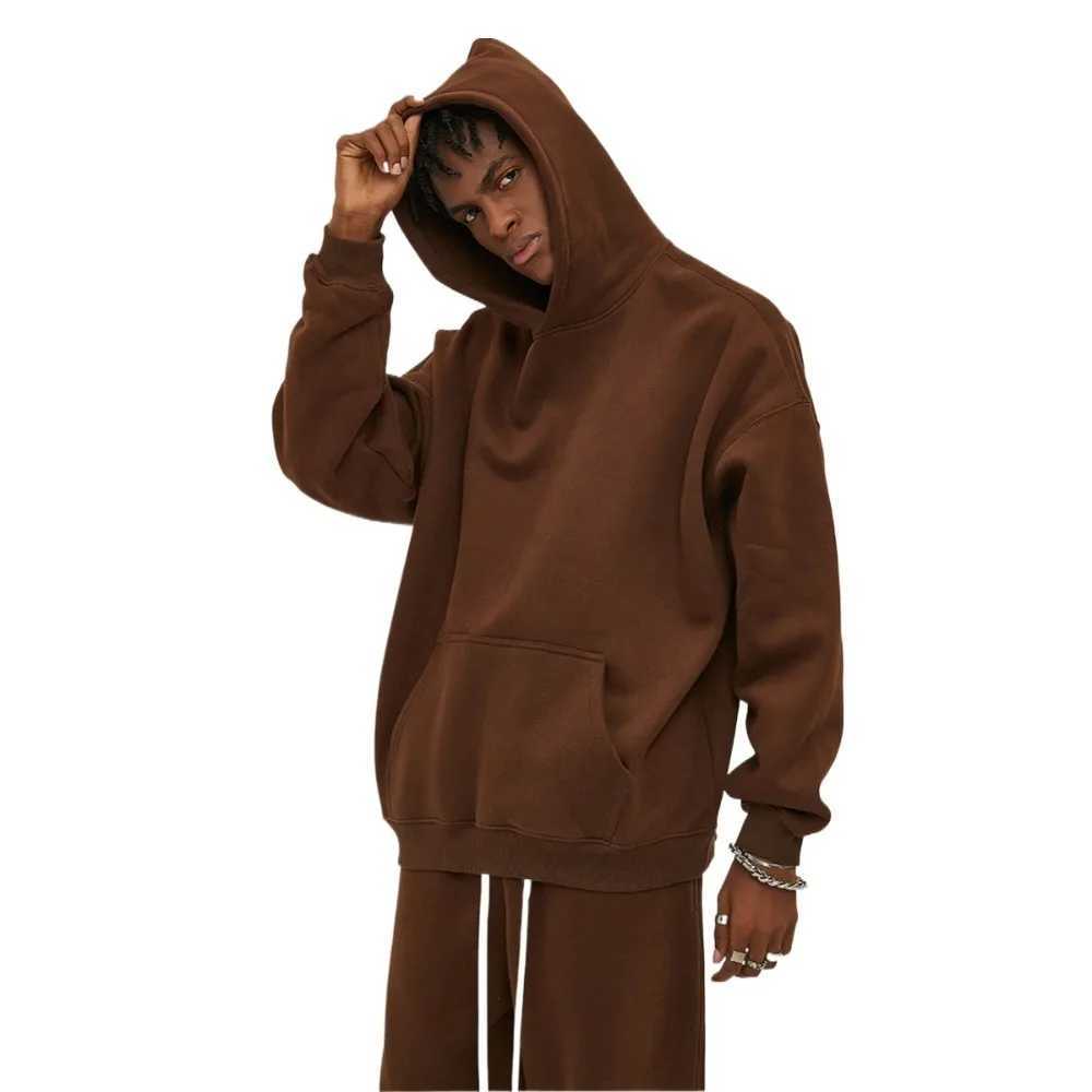 Unisex Navy Blue Oversized Hoodie Set Casual Streetwear Two Piece Outfit for Men WomenT251105