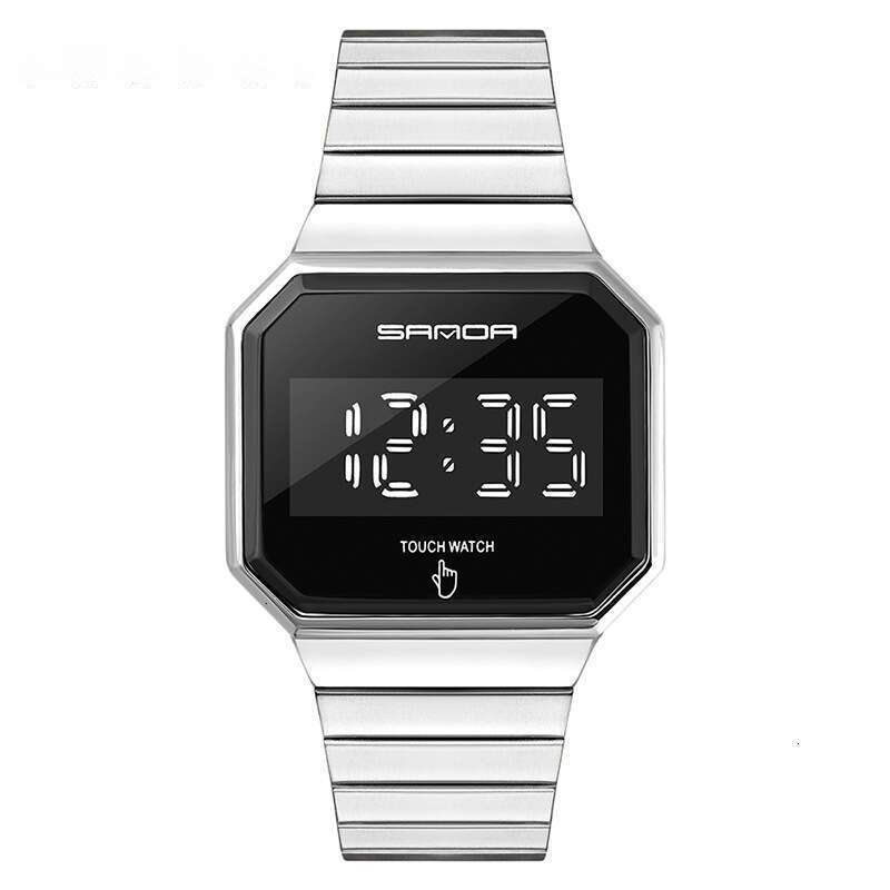 DHwatches Sanda Multifunctional Touchscreen for Men, Fashionable Trendy Square Watch, Waterproof Unisex Electronic Watch