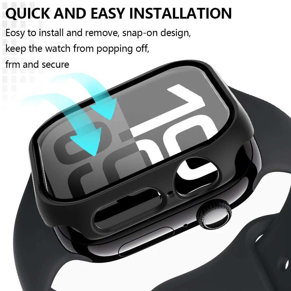 Tempered Glass for Apple Watch Series 10 42mm 46mm Full Cover PC Case Bumper Shell Screen Protector Smartwatch Accessories