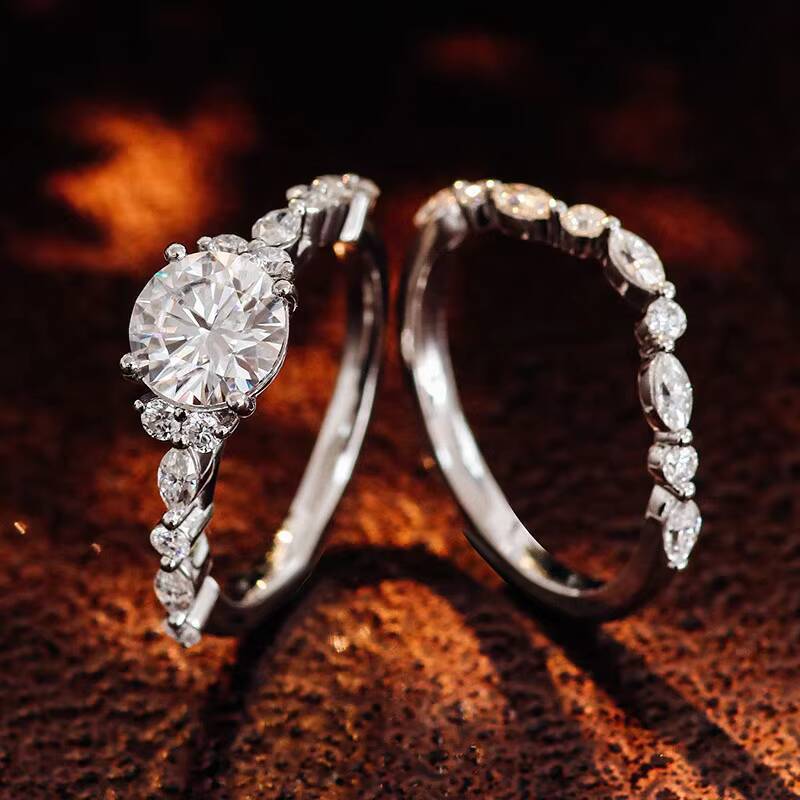 Customized 10k 14k 18k Solid Real Gold Cut DEF Trendy Certified Fashion Handmade Wedding Engagement Moissanite Jewelry Rings