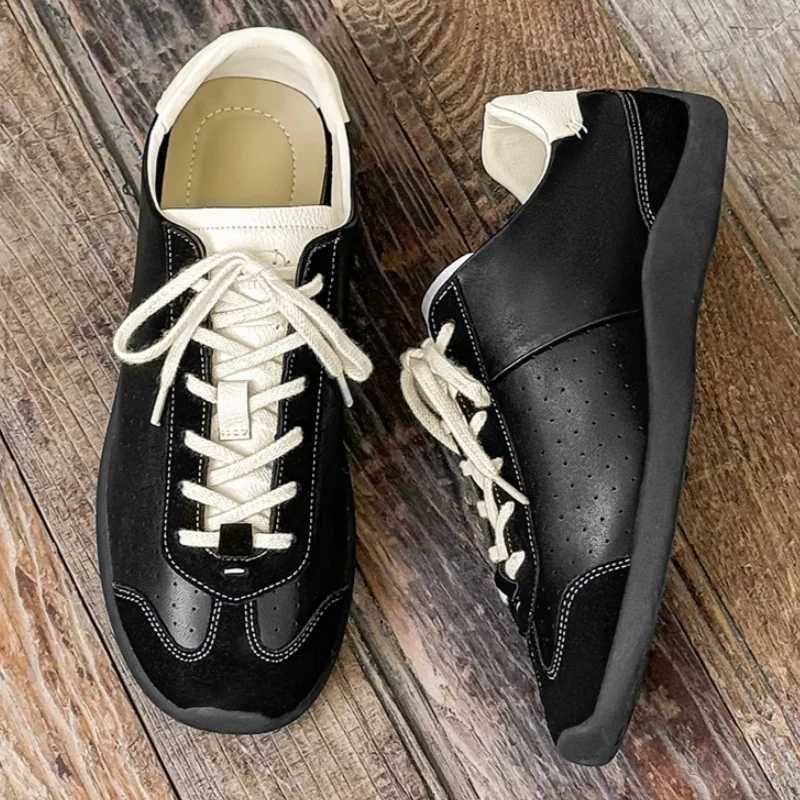 2025 New Fion Casual Wen Men Flats Shoes Leather Lace-up Cfort Round Toe Spring Summer Casual Shoes Men Size 36-44 Y251105