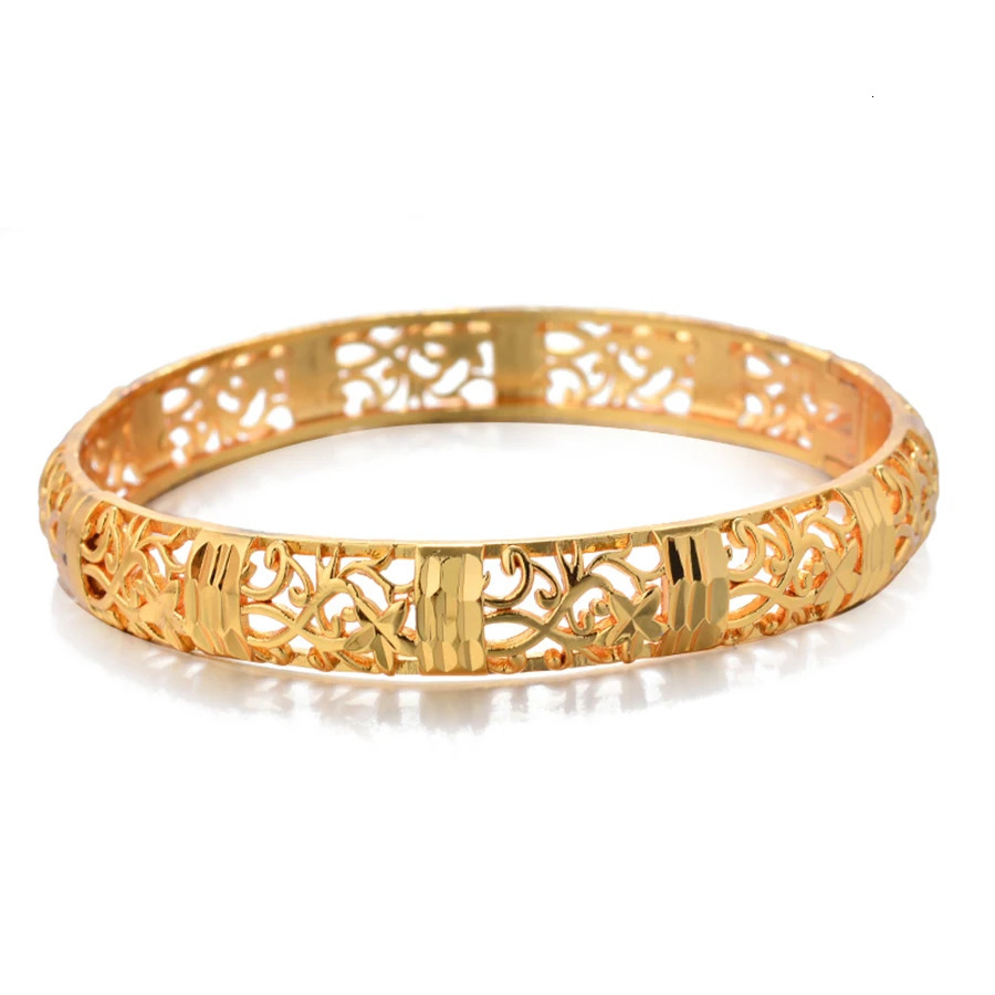 24K Gold Color bangles for women Ethiopian Middle East Wedding Jewelry Dubai bracelets Wedding Jewelry 251031