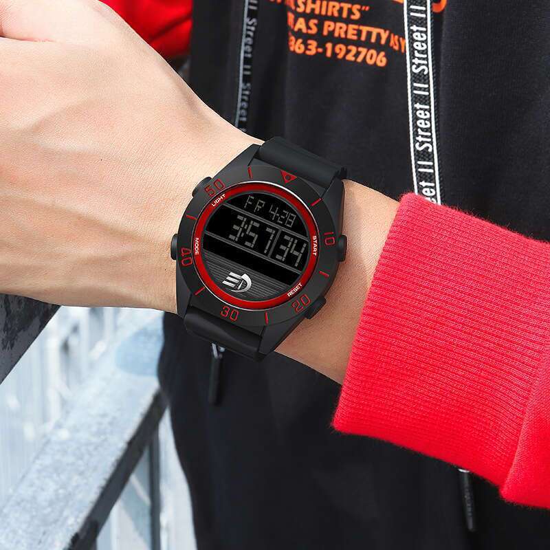 DHwatches Sanda Sports Casual for Men, Student Night Light Trendy Fashionable Waterproof Single Display Digital Electronic Watch