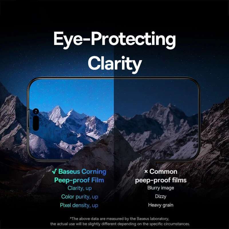 Baseus 0.4mm Corning Tempered Glass for iPhone 16 15 14 13 Pro Max Plus Screen Protector Anti-Peeping Auto Installation Film