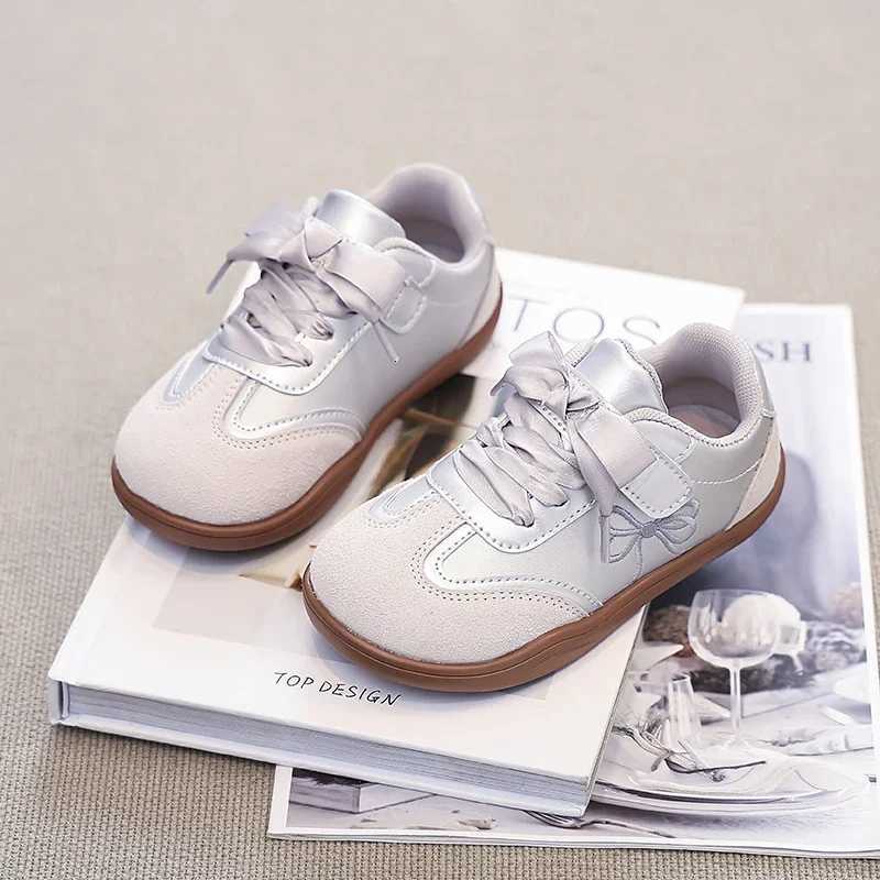 Spring Autumn Girls Sneakers Sweet Bowknot Embroidered Children Tennis Shoes Fashion Non-slip School Versatile Kids Causal ShoesT251105
