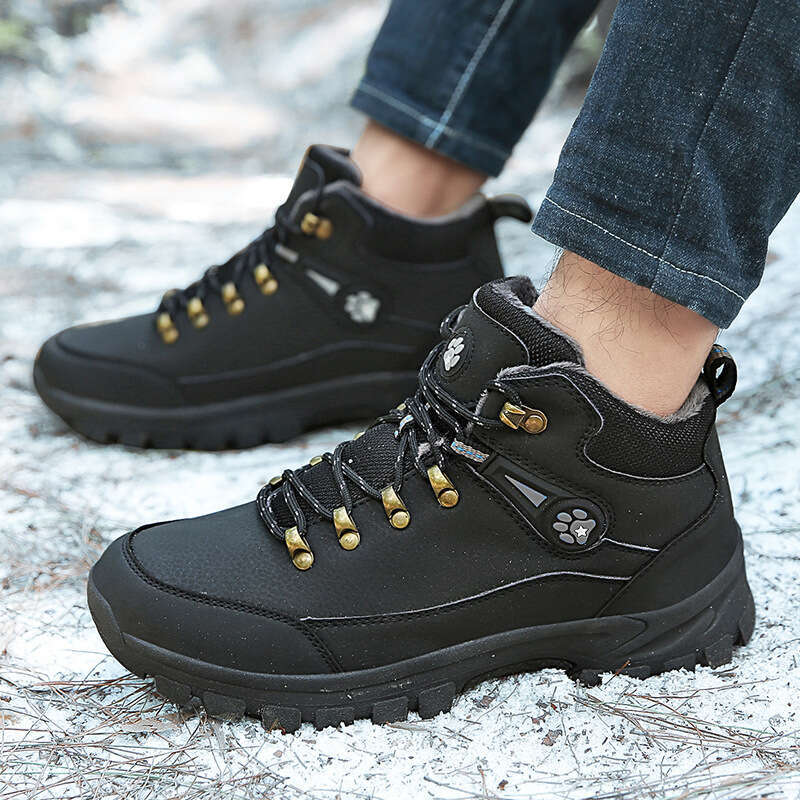Large size outdoor cotton 39-48 winter fleece hiking snow boots warm sports shoes