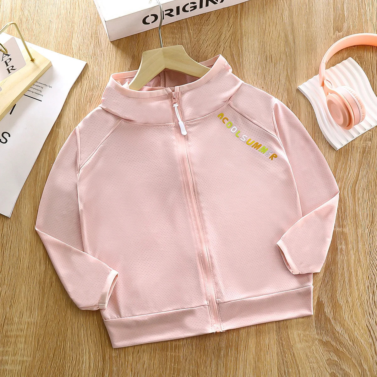 Baby girl boy sun protection jacket childrens teenagers ice silk outdoor UV cardigan 2024 summer clothing 250325z