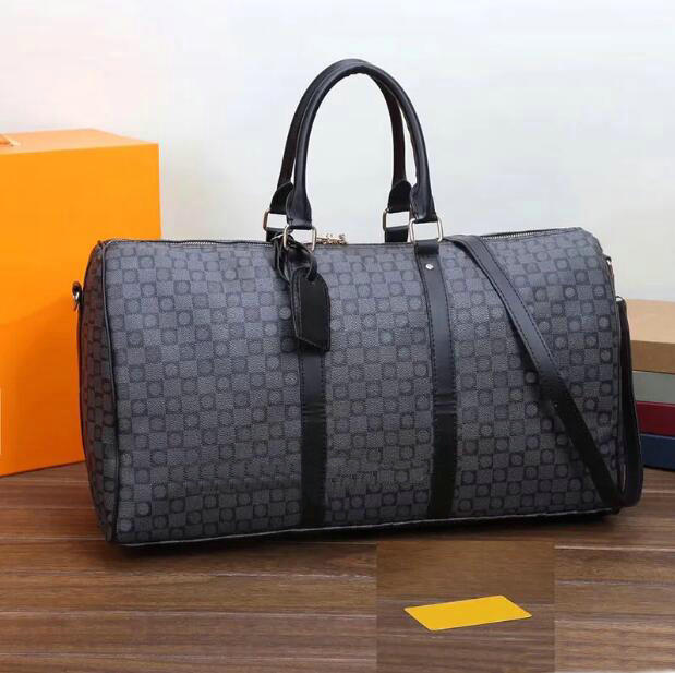 New mens 55cm large travel luggage bag key and lock men totes leather handbag duffle bag Courrier Shoulder bags Crossbody handbags