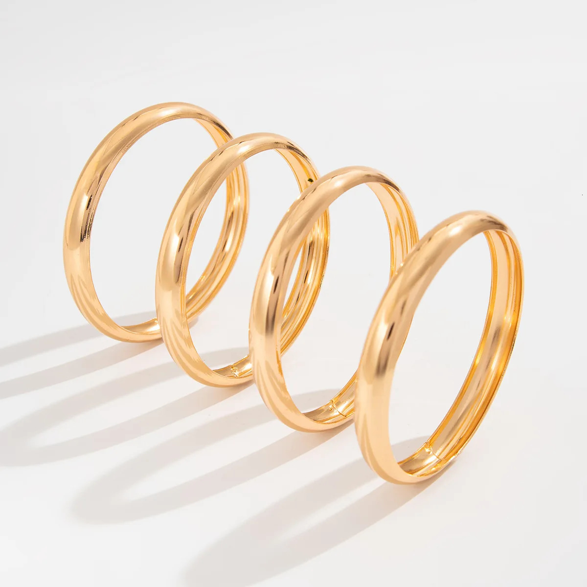 DIEZI Personality Simple Bangles Sets Punk Hip Hop Men Gold Silver Color Geometric Wide Bangles For Women Bracelet Gift Jewelry 251031