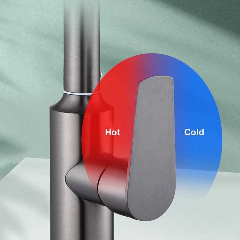 Stainless steel Thicke Kitchen Faucet Large Bent Pipe Single Handle Hot And Cold Mixer Water Tap Bathro Faucet Y251104