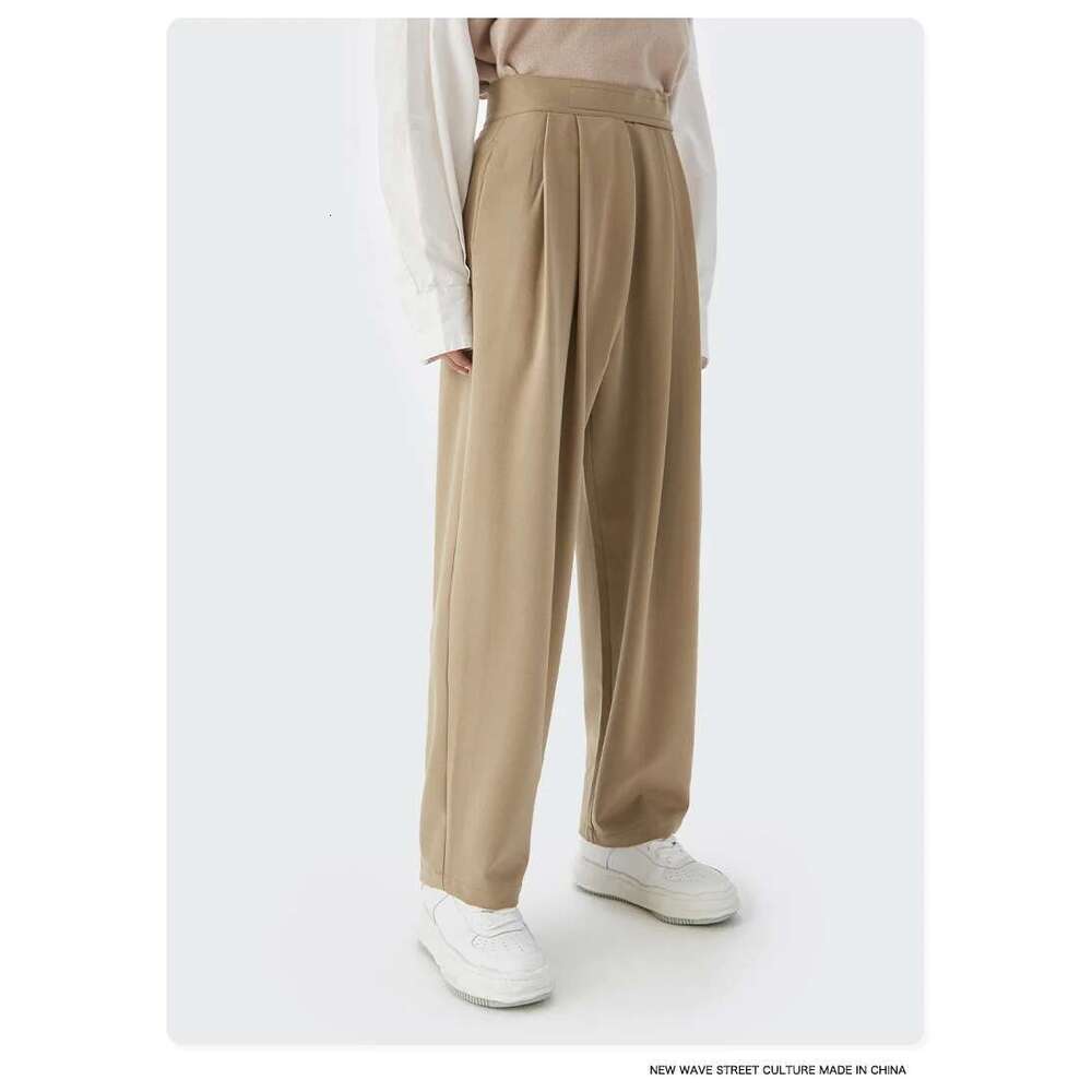 Men's Casual Fashion Straight Leg Suit Pants Men Black Dress Trousers Japanese Streetwear