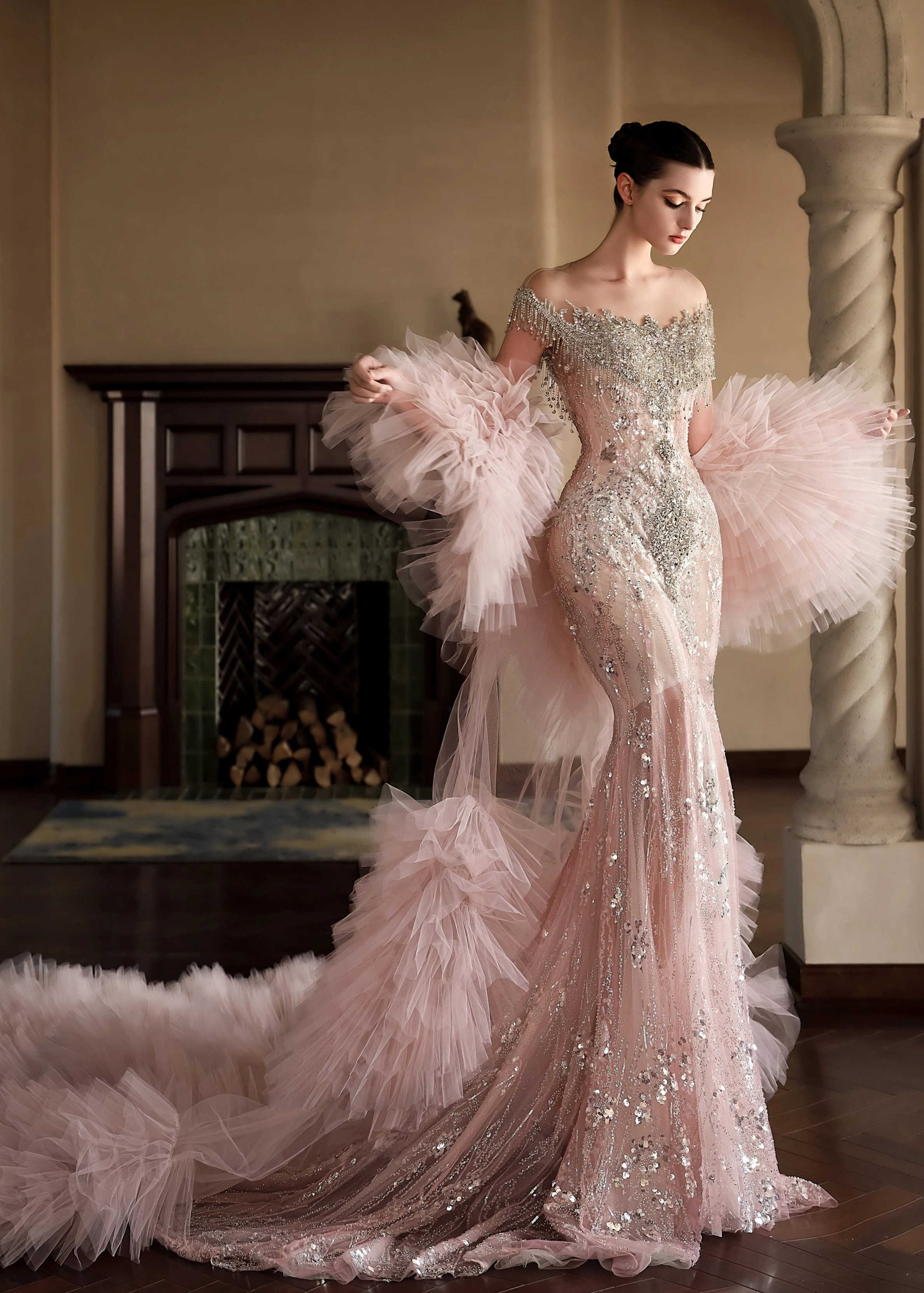 Exquisite Appliquins Beading Off Shoulder Sequined Mermaid Formal Evening Dresses Birthday Party Prom Gowns Customized