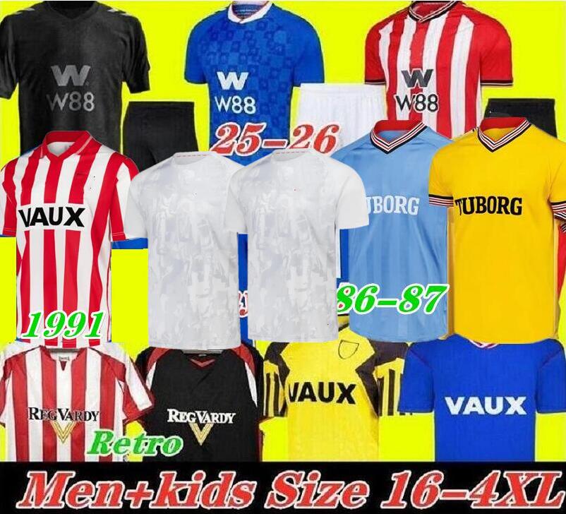 25 26 sunderland Soccer JerseyS Home away third 2025 RED BLACK KIDS s STEWART SIMMS ROBERTS AMAD CLARKE Diarra 19 EMBLETON E NIEN Football Shirt SEWS PROMOTED