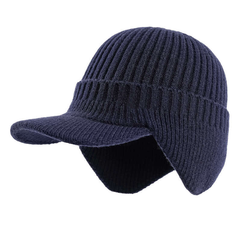 Winter hat, men's thick woolen hat, autumn and winter outdoor cold protection, warm and velvet ear protection knitted hat, women's hat
