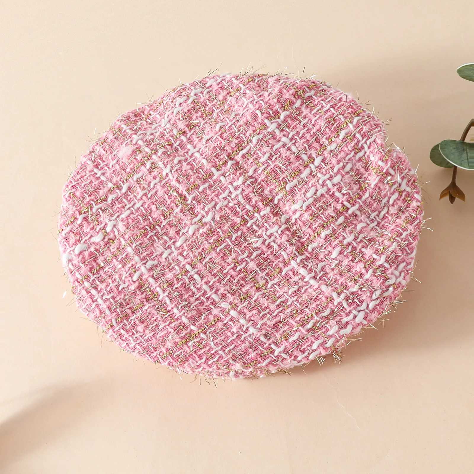 Prowow 0-3Y Baby Tweed Set For Girls Spring Autumn Faux Pocket Jacket Shorts With Beret Three Piece Outfit Kids Baby Clothes Y251105