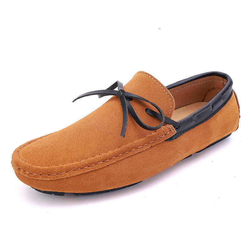 Large size cowhide bean sizes 38-48, leather for men, 2023 spring and autumn new style, one foot driving shoes