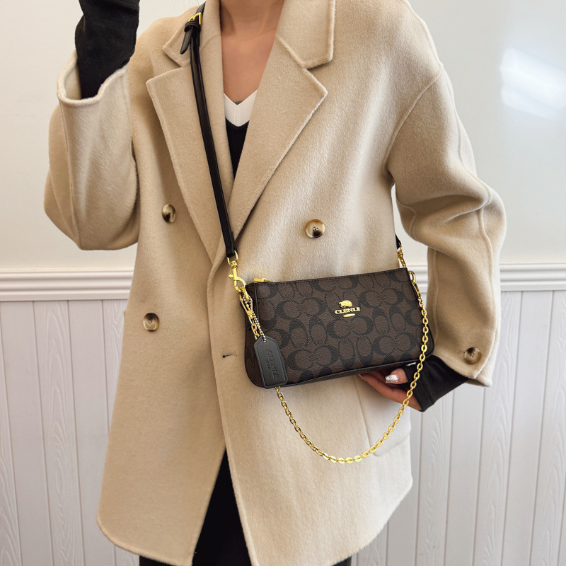 Free shipping underarm bag Niche design fashion soft leather shoulder bag New fashion mahjong bag shoulder bag 2025s hot