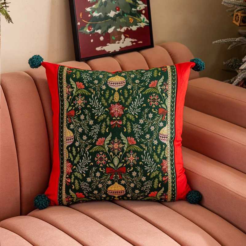 30X50/45X45CM Merry Christmas Throw Pillow Cover Jacquard Snowman Cushion Cover Christmas Party Decor Home Decorative Pillowcase Y251105