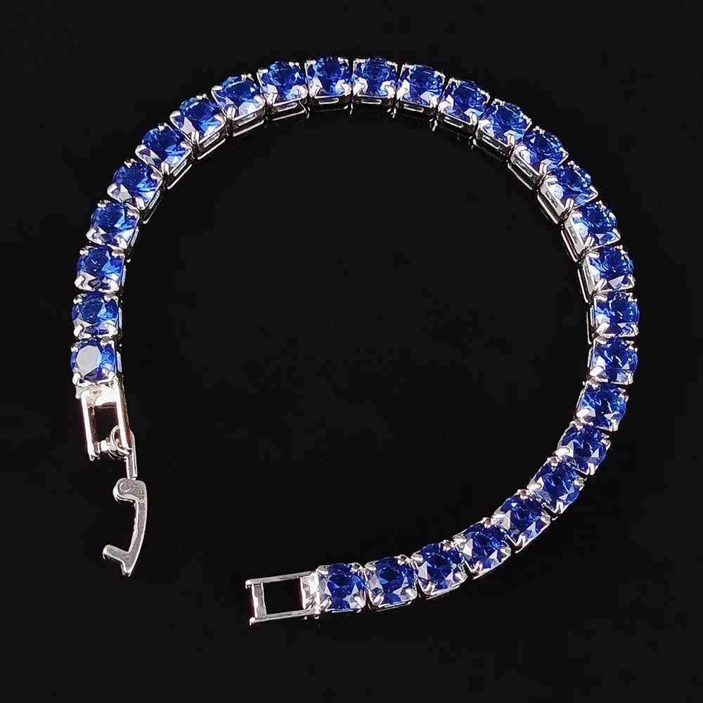 Rose Gold Silver Color 3mm 4mm 5mm Pink Blue Green Red Tennis Bracelet Bangle for Women Wedding Fashion Jewelry Party Gift S4777XJ251105