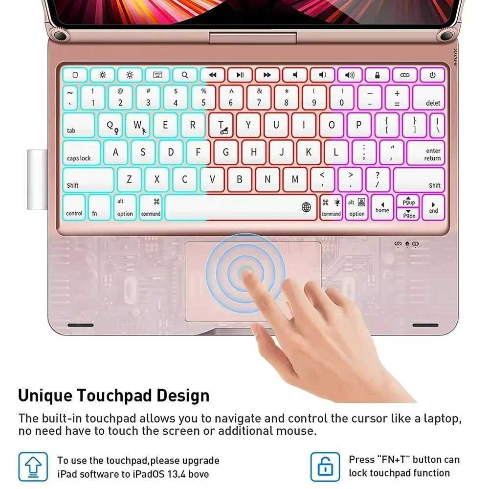 New Magic Keyboard For iPad 11th Generation 2025 A16 Keyboard Case For iPad Air 7 11 13 inch 2025 M3 360 Degree Flip Backlit H251105