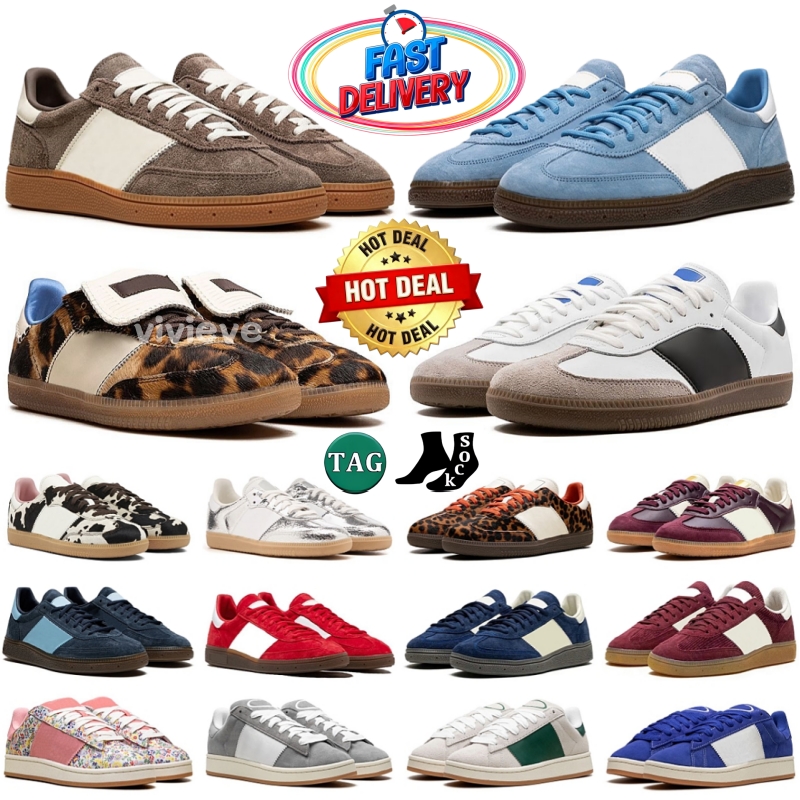 Designer Shoes Man Woman Leopard Vegan OG Sneakers White Core Black Gum brown Navy Light Blue Cardboard Sier platform Pony Sand Strata Gum Sporty and rich Trainers