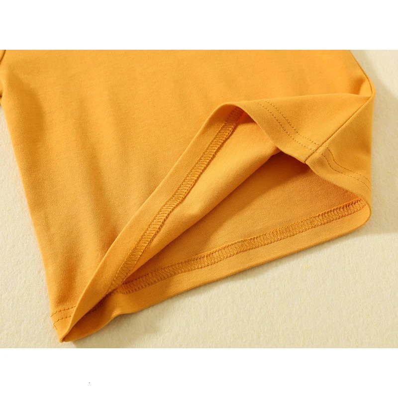 100 pure cotton mini childrens summer short sleeved Tshirt boys and girls color matching soft comfortable top casual 250325