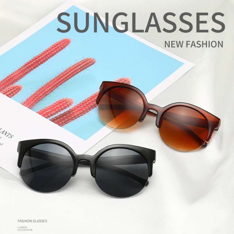 Sunglasses Oversized Sun Glasses Cat Eye Vintage Lens Mirror Female Eyewear Goggles for Women UV400 Gafas De Sol