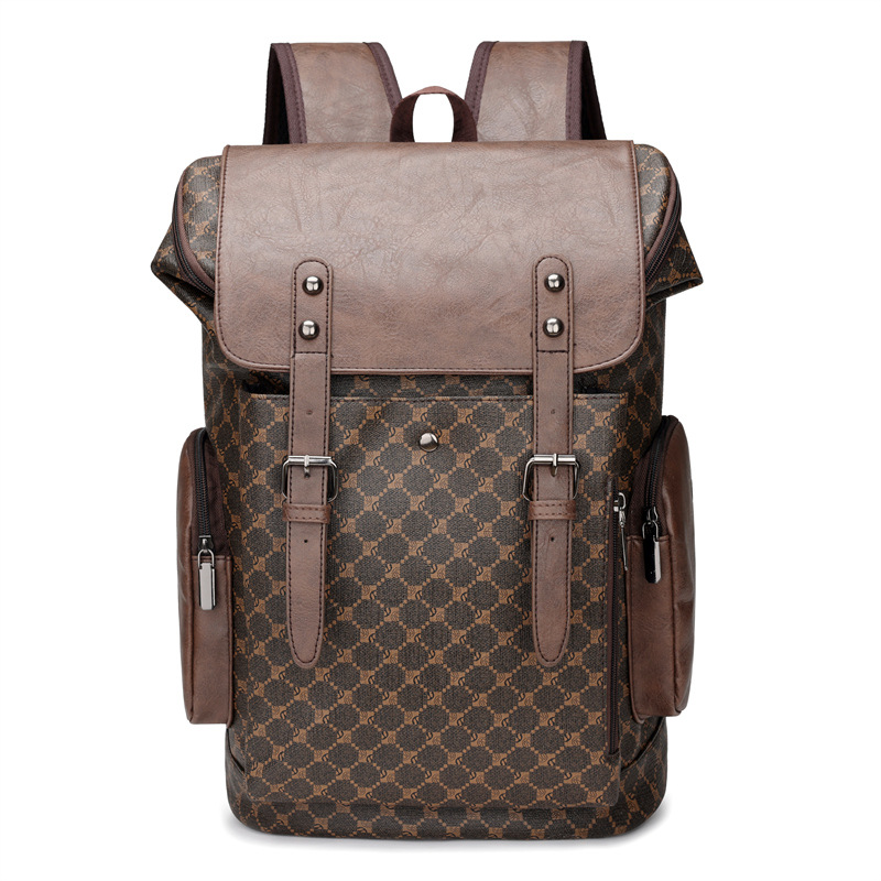 designer Free shipping Men's casual print texture computer bag color business travel backpack 2025