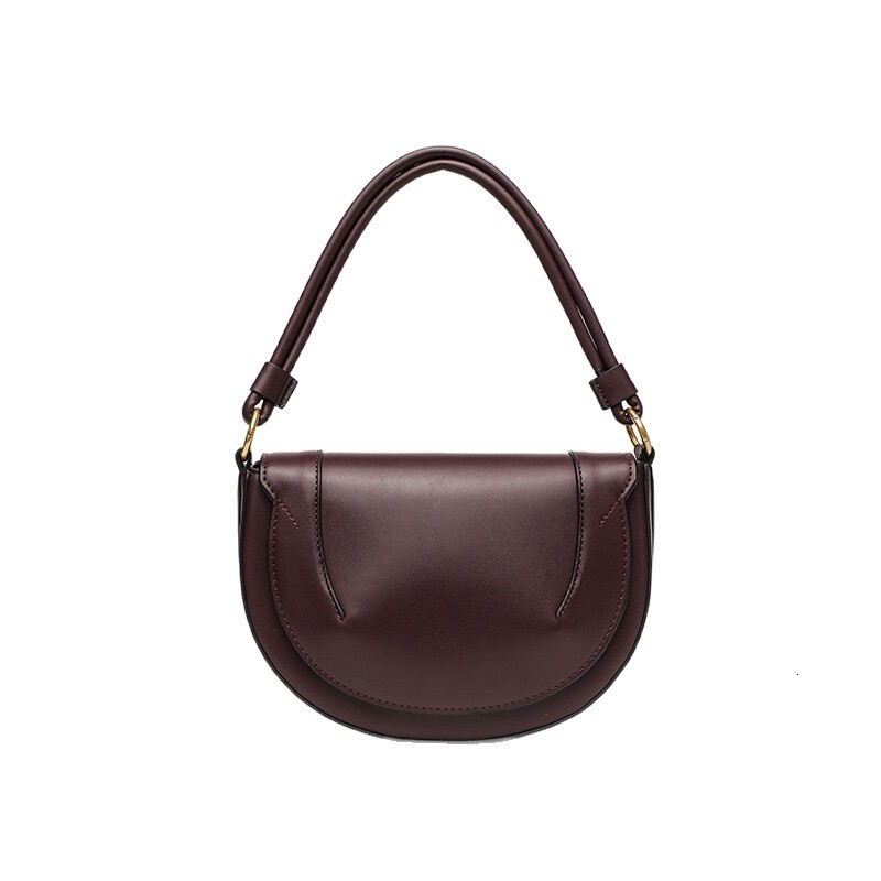 Spanish Cross-Border Women's New Saddle Magnetic Clasp Flap Stitching Decor Handbag Shoulder Crossbody Bag for Women