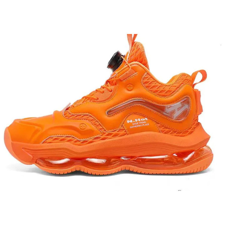 Autumn Winter Black Men's Sneakers Thick-Soled Cushion Shock Absorbing Comfortable For Running Office Commute Trendy