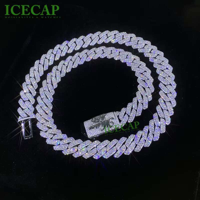 Real Custom White Gold Diamond Cuban Link Chain Necklace for Men VVS Moissanite Name Necklace 925 Sterling Silver Jewelry
