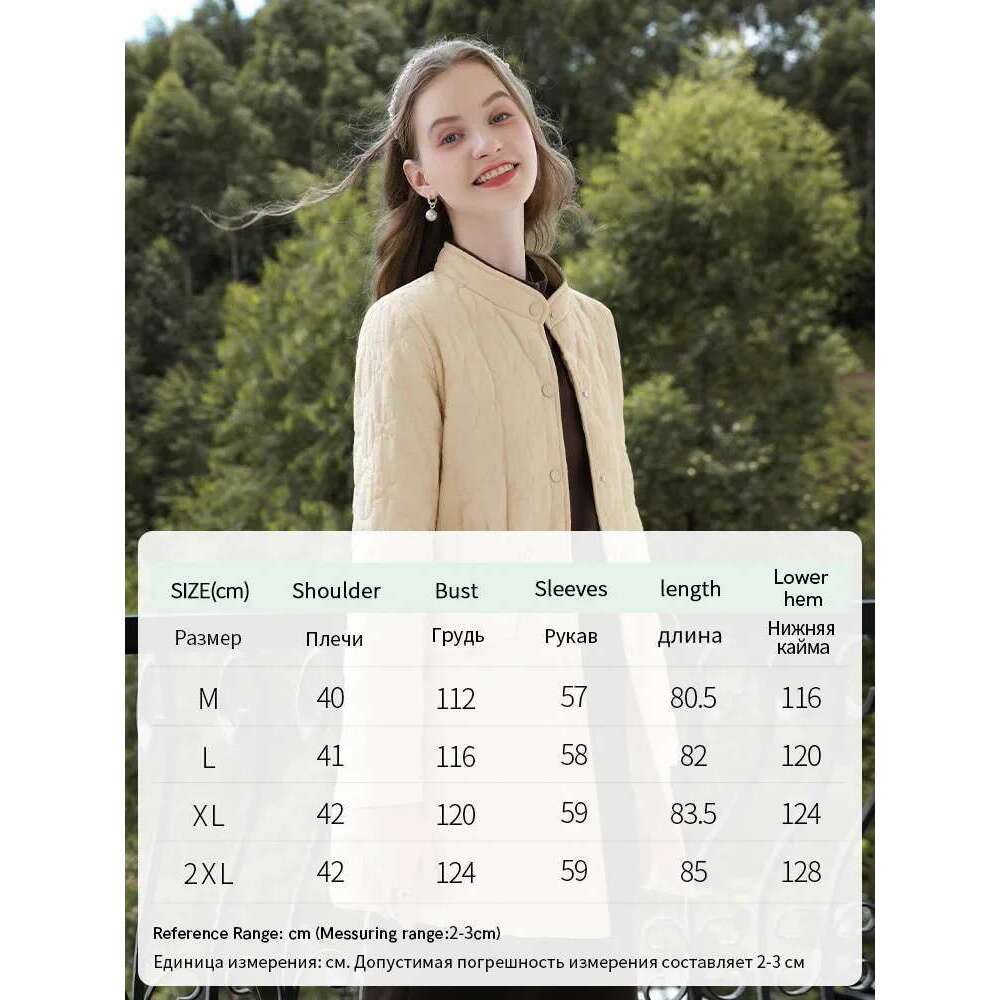 Light Medium Long Women's Winter New Emed Cotton Padded Long-Sleeved Coat