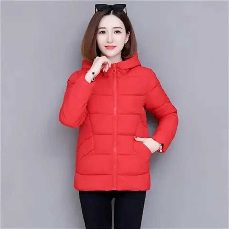 2023 New Down Cotton Jacket Womens Winter Coat ladys Lightweight Padded Jacket ladys Padded Jacket Autumn Hooded Outwear RedT251105