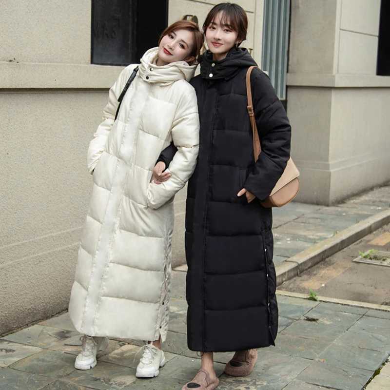 LONG Thick down Sustans parka women with hood down jacket winterr coat cultivate morality fashion eiderdown hoodie with thickT251105